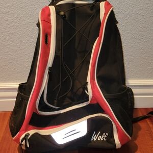 Wolt Black and Red Backpack